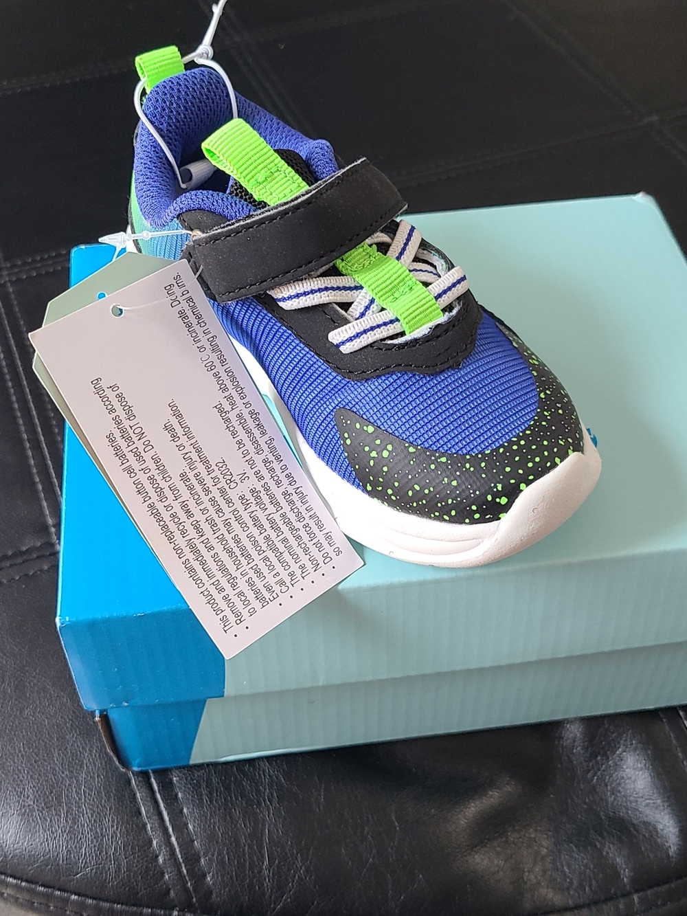 Stride Rite Logan Blue & Green Kids Athletic Sneaker Size 6 Or 7